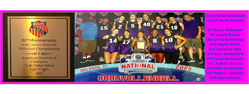 2025 AAU JUNIOR NATIONAL VOLLEYBALL CHAMPIONSHIP - DIVISION CHAMPIONS